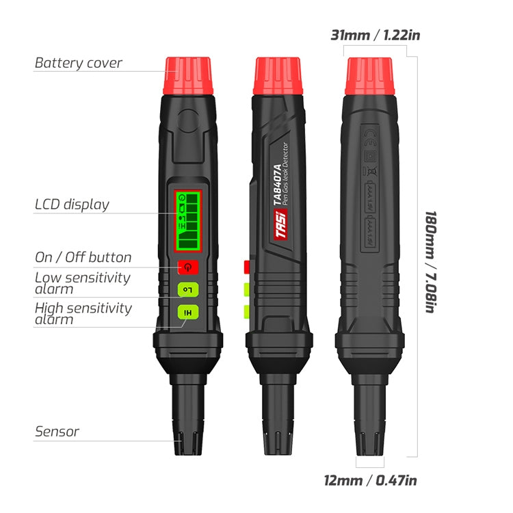 TASI TA8407A Carbon Monoxide Flammable Gas Detector Tester Pen - Gas Monitor by TASI | Online Shopping UK | buy2fix