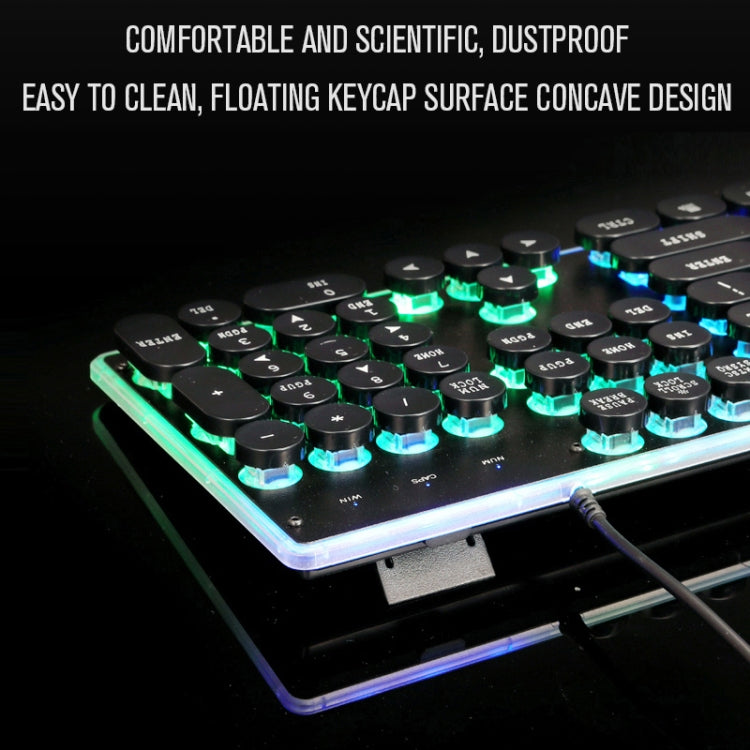 PANTSAN LD-145 4 in 1 Luminous Punk Gaming Keyboard + Mouse + Headphones + Mouse Pad Set(White) - Wired Keyboard by PANTSAN | Online Shopping UK | buy2fix