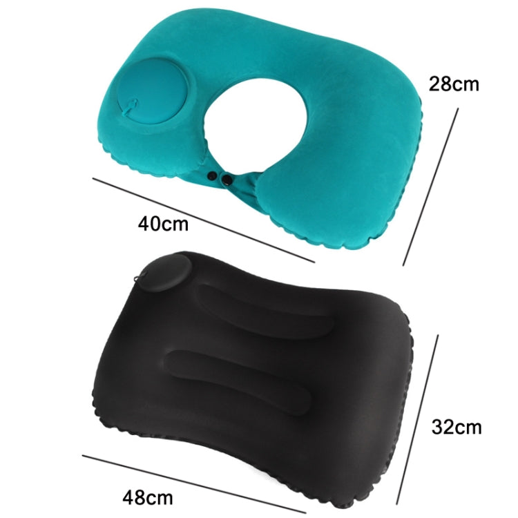 Travel Inflatable Press U-Shaped Neck Guard Pillow, Colour: Milk Silk U018-01（Black） - Home & Garden by buy2fix | Online Shopping UK | buy2fix