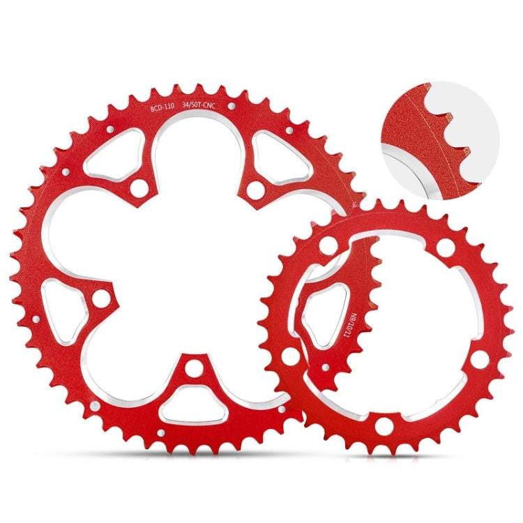WEST BIKING 34T-50T Road Bike Racing Folding Chainwheel(Red) - Outdoor & Sports by WEST BIKING | Online Shopping UK | buy2fix