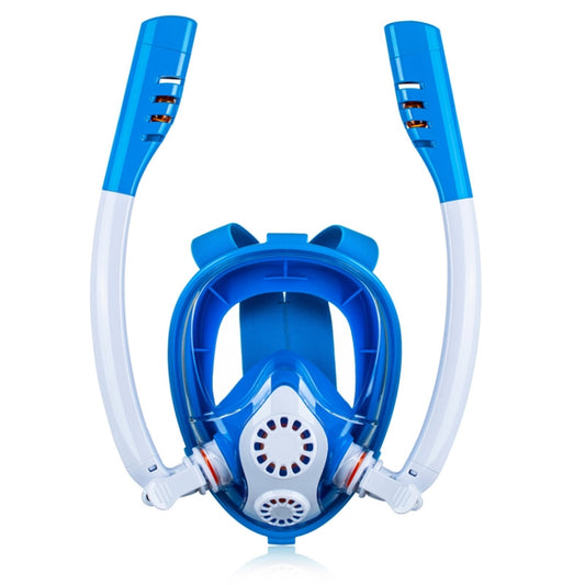 Kids Double Tube Full Dry Silicone Diving  Snorkeling Mask Swimming Glasses, Size: XS(White Blue) - DJI & GoPro Accessories by buy2fix | Online Shopping UK | buy2fix