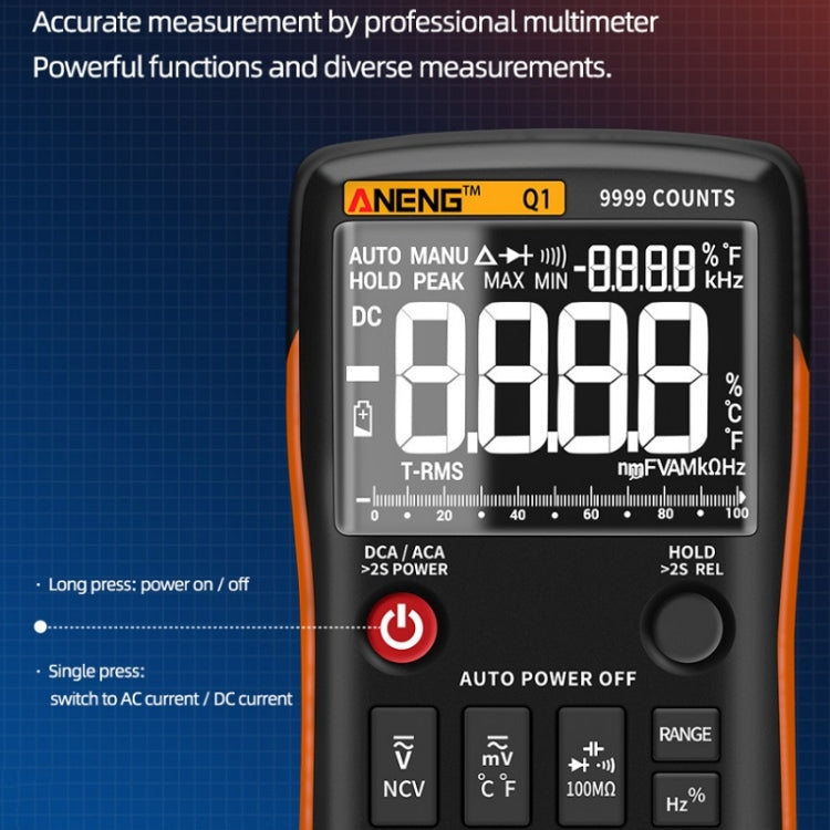 ANENG AN-Q1 Automatic High-Precision Intelligent Digital Multimeter, Specification: Standard(Orange) - Digital Multimeter by ANENG | Online Shopping UK | buy2fix