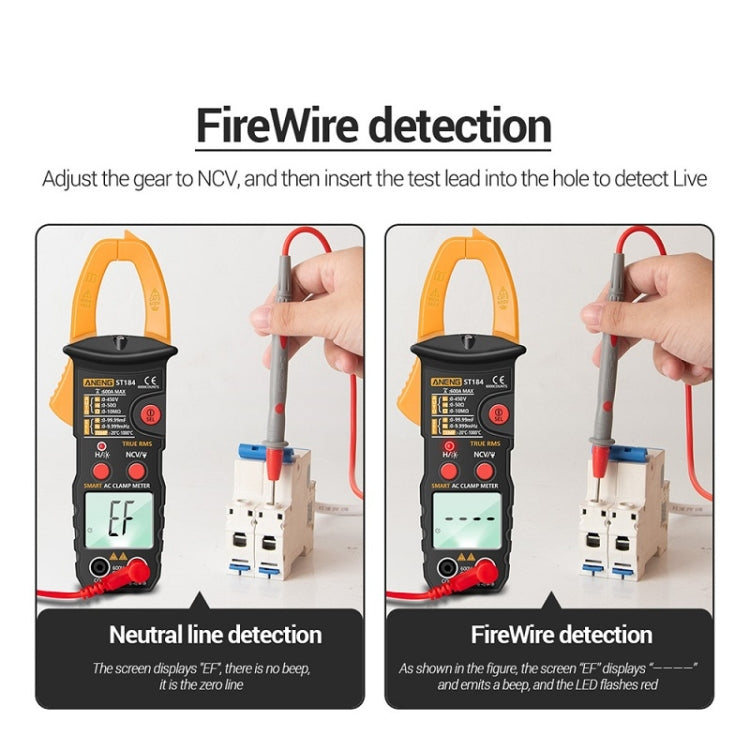 ANENG ST184 Automatically Identify Clamp-On Smart Digital Multimeter(Red) - Digital Multimeter by ANENG | Online Shopping UK | buy2fix