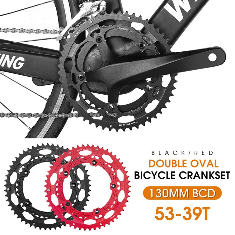 WEST BIKING YP0719274 53-39T Road Bike Crank Racing Double Disc(Black) - Bicycle Chains & Rounds by WEST BIKING | Online Shopping UK | buy2fix