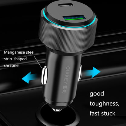 QIAKEY TM313 Dual Port Fast Charge Car Charger - In Car by QIAKEY | Online Shopping UK | buy2fix