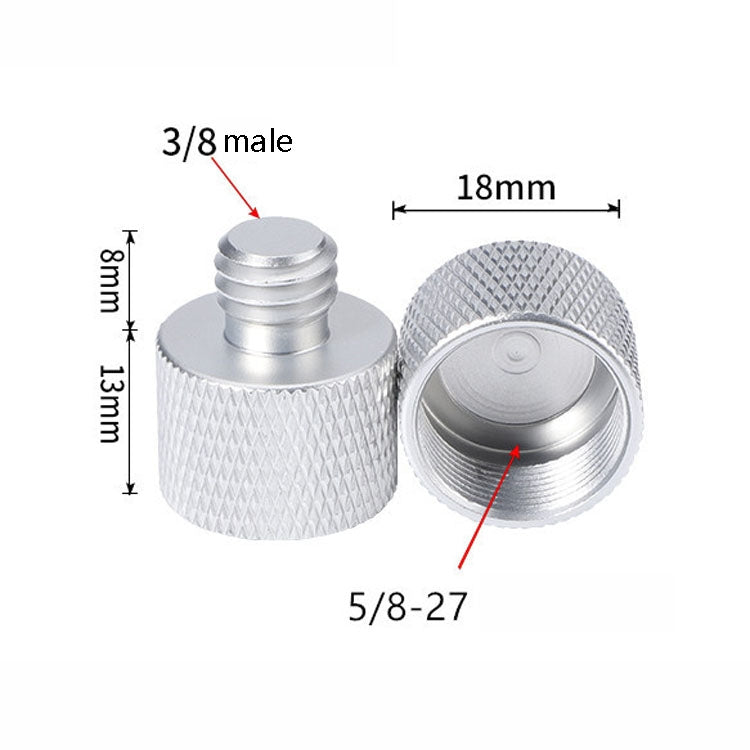 4 PCS 5/8 Female to 3/8 Male Adapter Screw(Silver) - Camera Accessories by buy2fix | Online Shopping UK | buy2fix