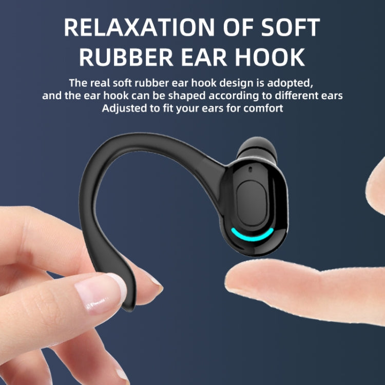 F8 Bluetooth 5.1 Ear-Mounted Stereo Wireless Sports Earphone(Black+Blue) - Bluetooth Earphone by buy2fix | Online Shopping UK | buy2fix