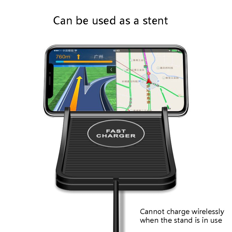 C7 Car Navigation 2 In 1 Multi-Function Non-Slip Pad Wireless Charger(Black) - In Car by buy2fix | Online Shopping UK | buy2fix