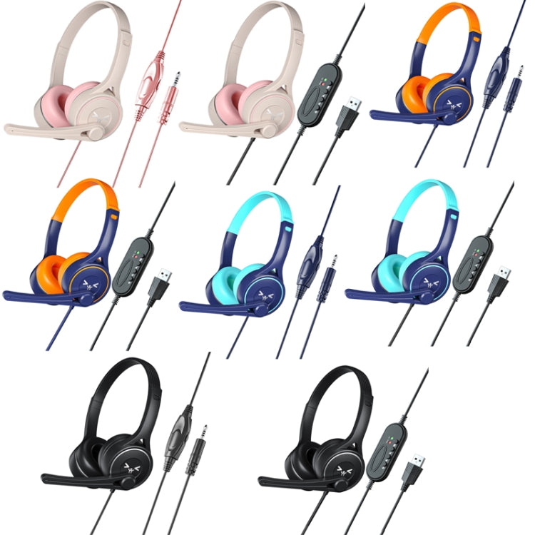Soyto SY-G30 Online Class Computer Headset, Plug: 3.5mm (Blue Orange) - Multimedia Headset by Soyto | Online Shopping UK | buy2fix