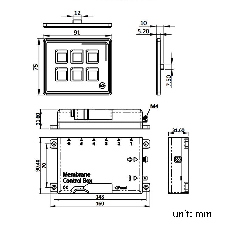 SP5106 RV Yacht Modified 5mm Film Touch 6-Bit Panel Switch - In Car by buy2fix | Online Shopping UK | buy2fix