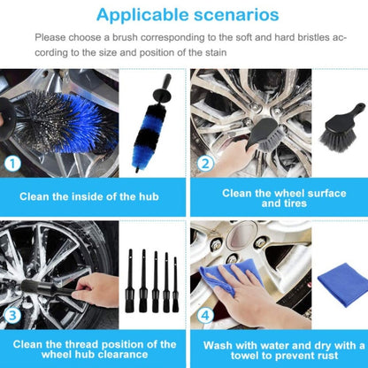 9 PCS / Set Car Wash Detail Brush Short Shank Tire Brush - In Car by buy2fix | Online Shopping UK | buy2fix