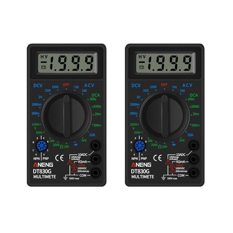 2 PCS ANENG DT830G Portable Digital Multimeter(Black) - Digital Multimeter by ANENG | Online Shopping UK | buy2fix