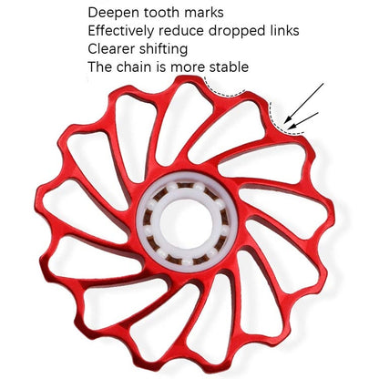 MEROCA Ceramic Bearing Mountain Bike Guide Wheel(11T Red) - Guide wheels by MEROCA | Online Shopping UK | buy2fix