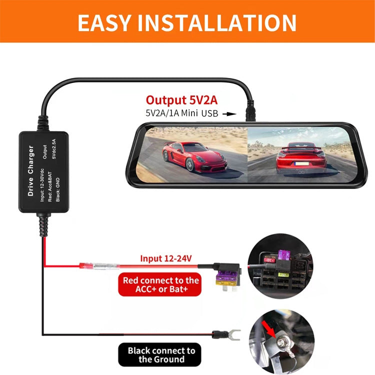 C301 12V to 5V Car ACC Takes Electricity Buck Cables, Model: Buckle + 4 x Take Appliance - In Car by buy2fix | Online Shopping UK | buy2fix