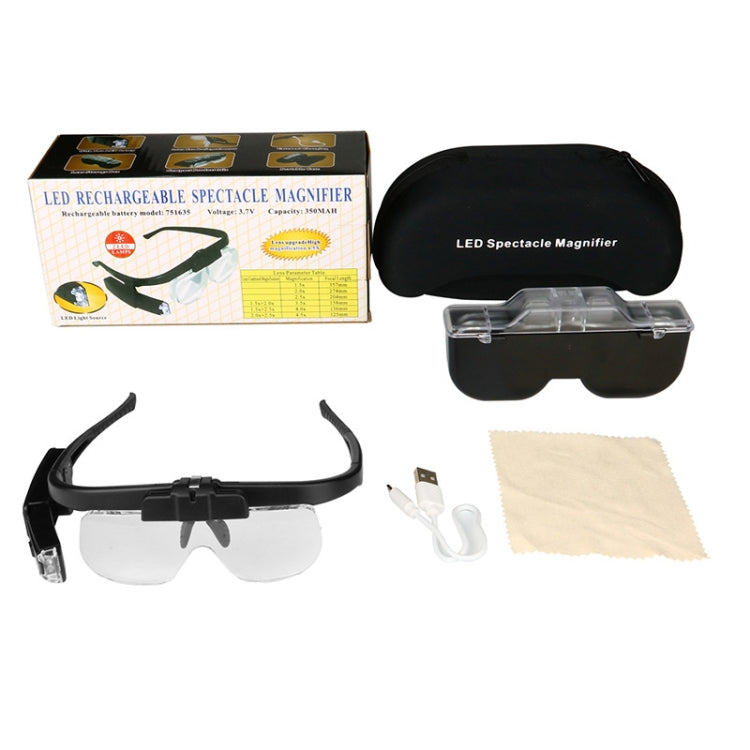 11642DC Multi-magnification Glasses-type Maintenance Rechargeable Magnifying Glass - Glasses Style by buy2fix | Online Shopping UK | buy2fix