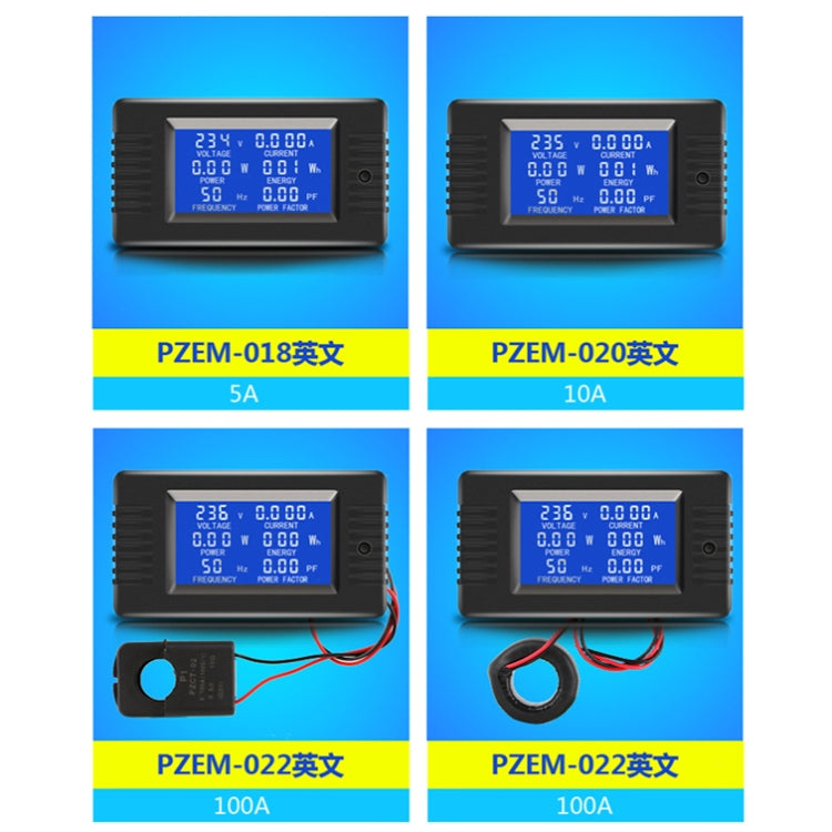 Peacefair English Version Multifunctional AC Digital Display Power Monitor, Specification: 5A - Current & Voltage Tester by Peacefair | Online Shopping UK | buy2fix