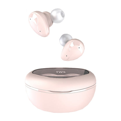 Mini Wireless With Charged Power Display ENC Bluetooth Headset(Pink) - Bluetooth Earphone by buy2fix | Online Shopping UK | buy2fix