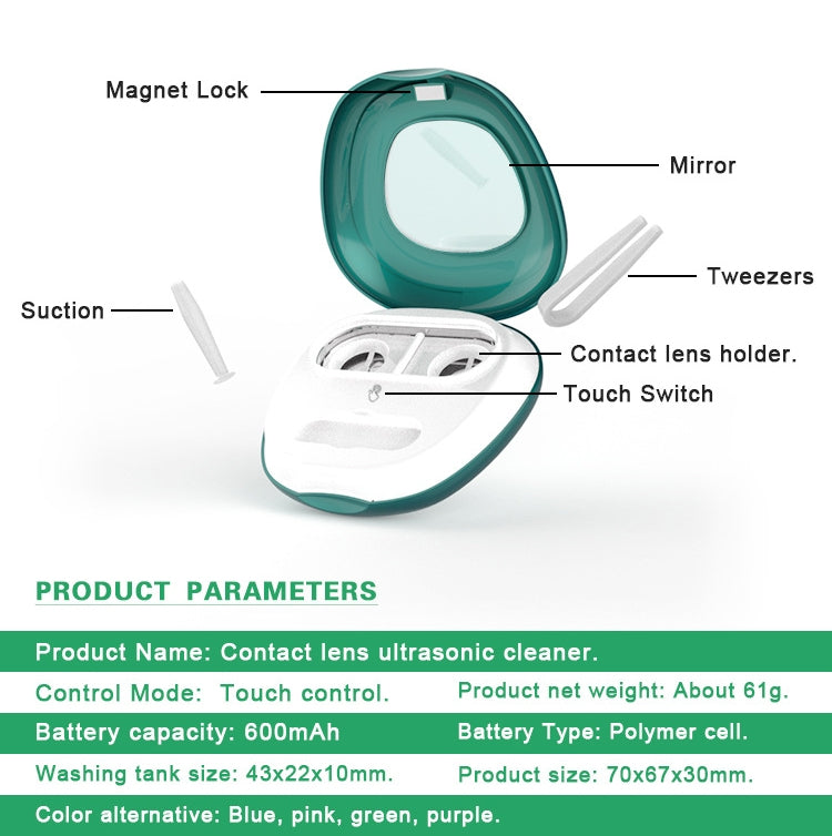 BAKU BA-2030 Portable Ultrasonic Contact Lens Cleaner(Blue) - Home & Garden by BAKU | Online Shopping UK | buy2fix