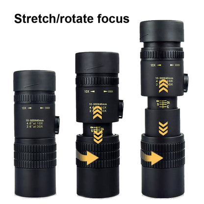 10-300x40 Monocular HD Telescope BAK4 Prism Telescope,Style: Standard - Monocular Binoculars by buy2fix | Online Shopping UK | buy2fix