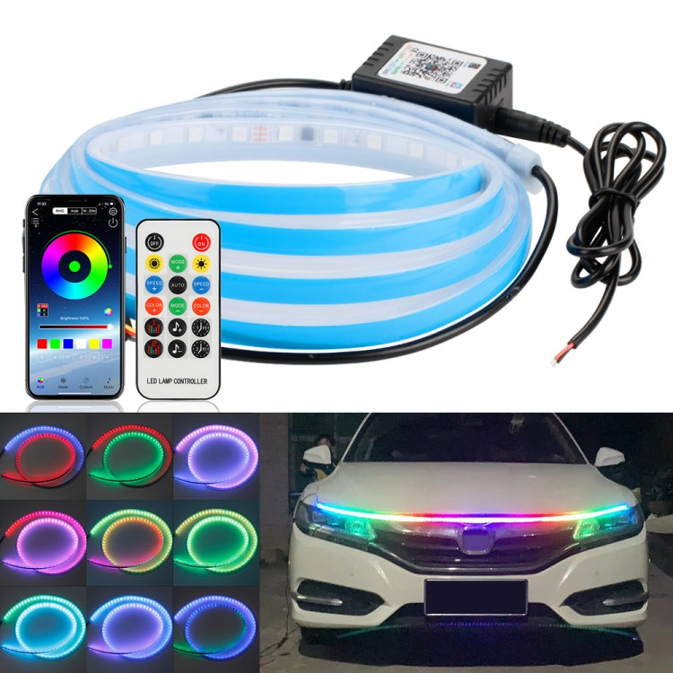 Car LED Streamer Decorative Hood Atmosphere Lights, Style: Remote Control+APP Colorful Light(1.5m) - In Car by buy2fix | Online Shopping UK | buy2fix
