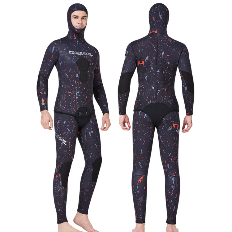 DIVE & SAIL 7mm Split Thick And Keep Warm Long Sleeves Hooded Diving Suit, Size: XXL(Orange) - Athletic Wear by DIVE & SAIL | Online Shopping UK | buy2fix