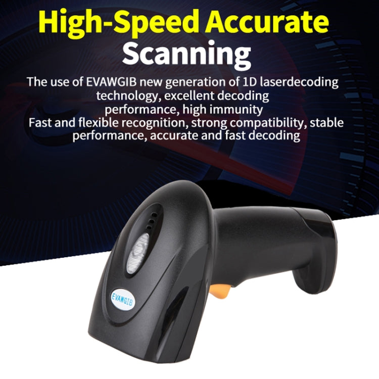 EVAWGIB Handheld USB Barcode Laser Scanner, Model: DL-X208 2D Wired - Barcode Scanner by EVAWGIB | Online Shopping UK | buy2fix