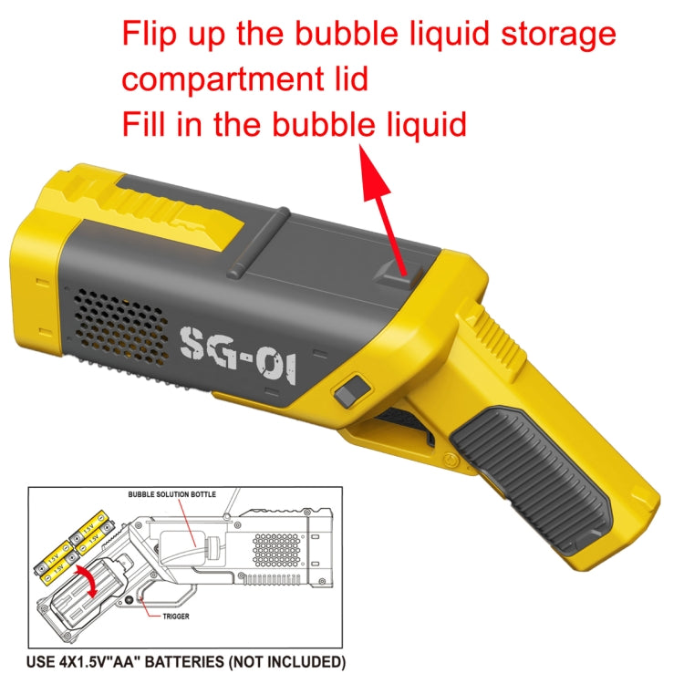 10 Holes Electric Light Fully Automatically Handheld Bubble Machine(Yellow) - Toy Sports by buy2fix | Online Shopping UK | buy2fix
