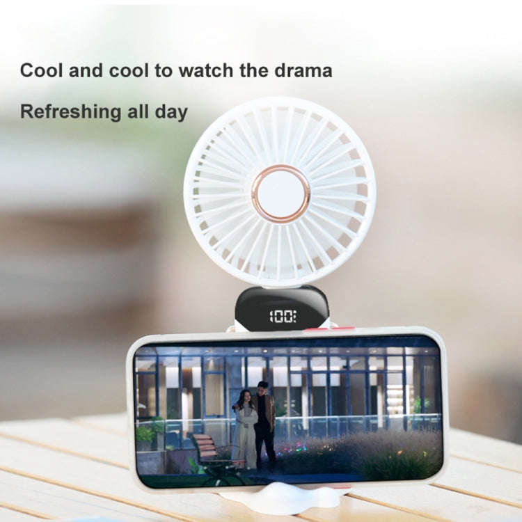 USB Handheld Digital Display Folding Aromatherapy Fan, Battery Capacity: 3000mAh(N15 Dark Green) - Consumer Electronics by buy2fix | Online Shopping UK | buy2fix