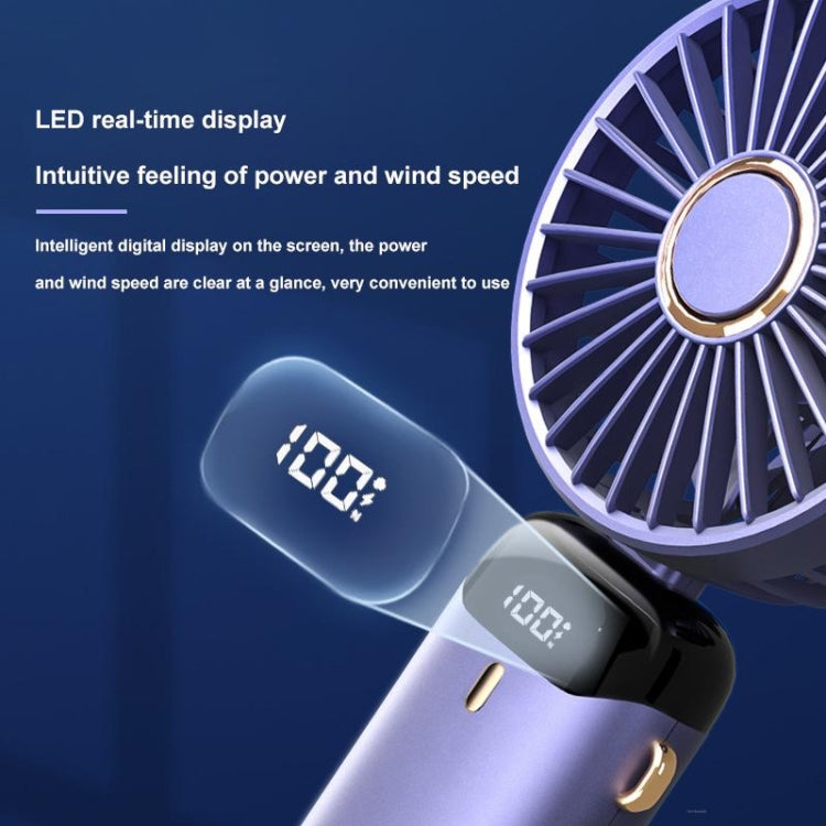 USB Handheld Digital Display Folding Aromatherapy Fan, Battery Capacity: 3000mAh(N15 Dark Green) - Consumer Electronics by buy2fix | Online Shopping UK | buy2fix