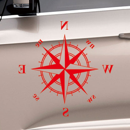 D-336 Car Compass Graphic Sticker Hood Car Body Universal Sticker(Red) - In Car by buy2fix | Online Shopping UK | buy2fix