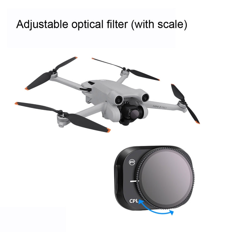 RCSTQ Aluminum Alloy Adjustable Filter Accessories for DJI Mini 3 Pro,Style: CPL - DJI & GoPro Accessories by RCSTQ | Online Shopping UK | buy2fix