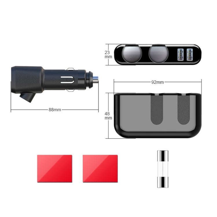 SHUNWEI Car Cigarette Lighter Charger 12/24V USB Converts Socket, Style: 2 Holes 2 USB Voltage - In Car by SHUNWEI | Online Shopping UK | buy2fix