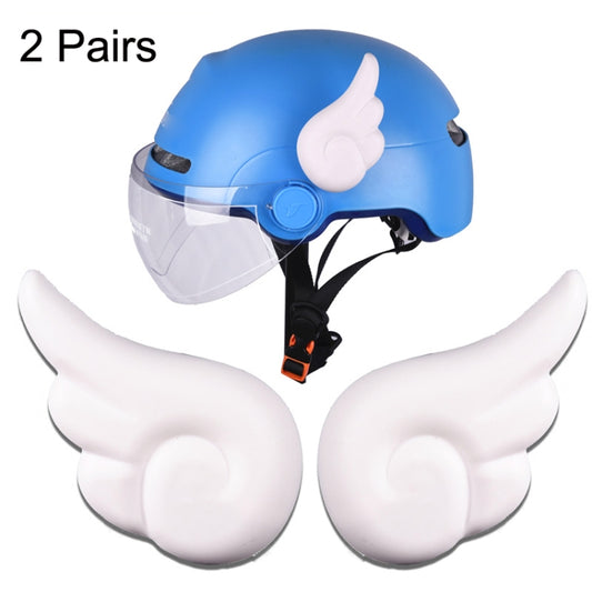 2 Pairs Motorcycle Helmet Angel Wings Decoration(White) - In Car by buy2fix | Online Shopping UK | buy2fix