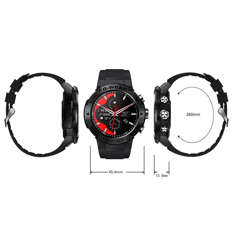 K28H 1.32 Inch Heart Rate/Blood Pressure/Blood Oxygen Monitoring Watch, Color: Black - Smart Wear by buy2fix | Online Shopping UK | buy2fix