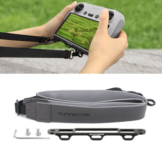Sunnylife MM3-GS389 For Mini 3 Pro DJI RC with Screen Remote Control Leather Lanyard(Black Gray) - DJI & GoPro Accessories by Sunnylife | Online Shopping UK | buy2fix