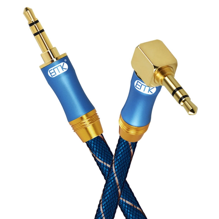 EMK 90-Degree Car 3.5mm Audio Cable Extension Cable, Cable Length: 1.5M(Blue) - Aux Cable by EMK | Online Shopping UK | buy2fix