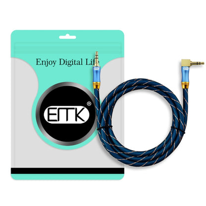 EMK 90-Degree Car 3.5mm Audio Cable Extension Cable, Cable Length: 1.5M(Blue) - Aux Cable by EMK | Online Shopping UK | buy2fix