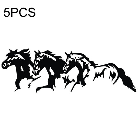 5PCS FGM-002 Carving Reflective Stickers Galloping Horse Car Body Sticker(Black) - In Car by buy2fix | Online Shopping UK | buy2fix