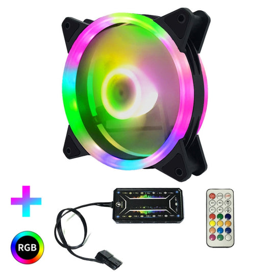 Computer CPU RGB luminous Radiator 1 Fan+Remote Control - Computer & Networking by buy2fix | Online Shopping UK | buy2fix