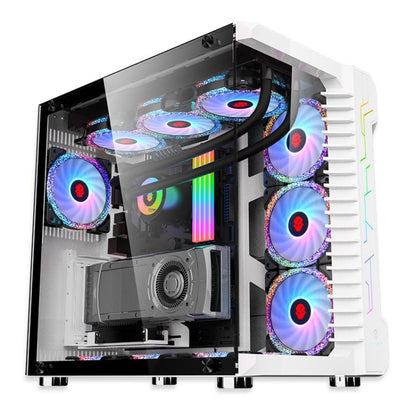 Computer CPU RGB luminous Radiator 1 Fan+Remote Control - Computer & Networking by buy2fix | Online Shopping UK | buy2fix