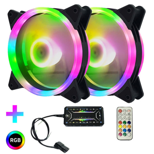 Computer CPU RGB luminous Radiator 2 Fans+Remote Control - Computer & Networking by buy2fix | Online Shopping UK | buy2fix