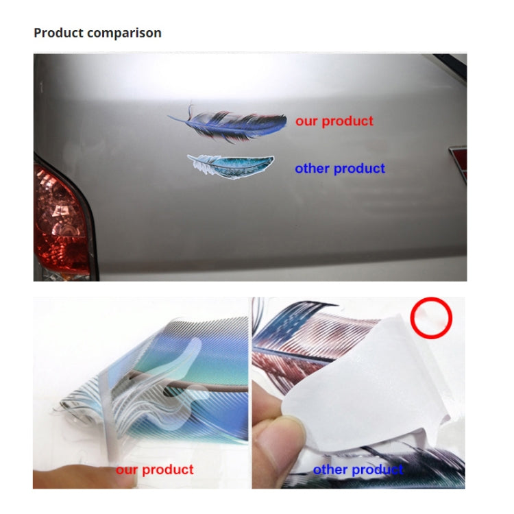5 Sets Car 3D Feather Body Sticker Scratch Blocking Sticker(Style 2) - In Car by buy2fix | Online Shopping UK | buy2fix