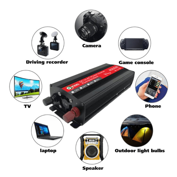 Gurxun 4000W Home Car Power Converter Sine Wave Inverter, Specification: 24V To 220V - In Car by Gurxun | Online Shopping UK | buy2fix