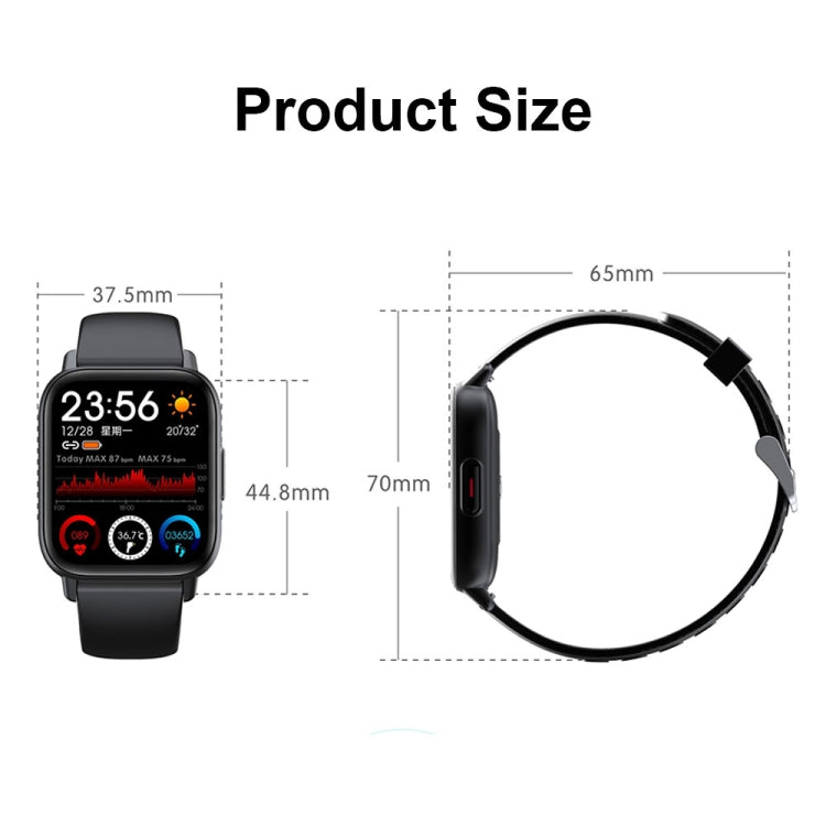 QS16Pro 1.69-Inch Health Monitoring Waterproof Smart Watch, Supports Body Temperature Detection, Color: Black Steel - Smart Wear by buy2fix | Online Shopping UK | buy2fix