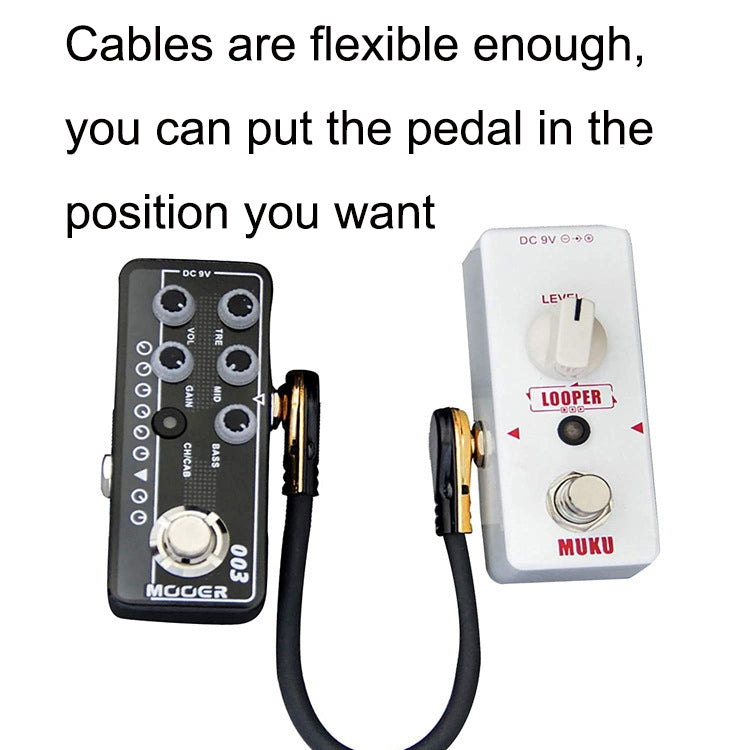 Single Block Audio Instrument Electric Guitar Effect Line, Cable Length: 15cm(Flat Head Gold) - Stringed Instruments by buy2fix | Online Shopping UK | buy2fix