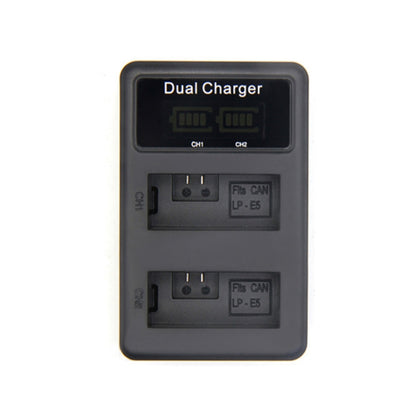 LP-E5 LCD Vertical Dual Charge SLR Camera Battery Charger - Camera Accessories by buy2fix | Online Shopping UK | buy2fix