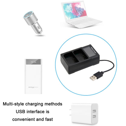 FZ100 USB LCD Screen Dual Charge Camera Battery Charger - Camera Accessories by buy2fix | Online Shopping UK | buy2fix