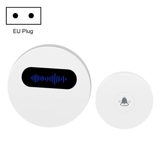 T10-1 1 For 1 Lighting Self-Power Generation Wireless Intelligent Doorbell(EU Plug White) - Security by buy2fix | Online Shopping UK | buy2fix