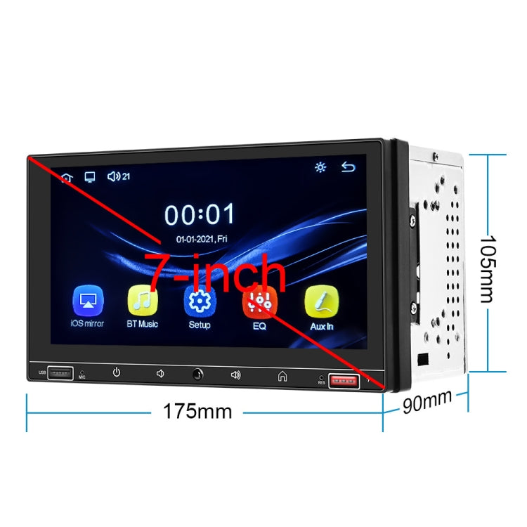 A2916 7 inch Dual-spindle Universal MP5 Car Carplay MP4 Player, Style: Standard+12 Light Camera - In Car by buy2fix | Online Shopping UK | buy2fix