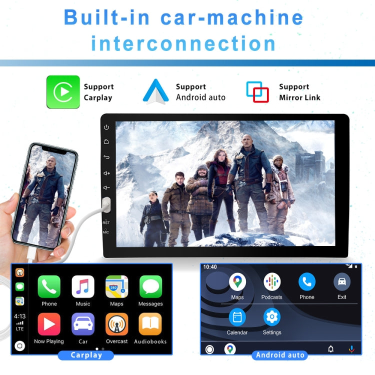 Q3570 9 inch Carplay Single Spindle MP5 Player, Style: Standard+4 Light Camera - In Car by buy2fix | Online Shopping UK | buy2fix